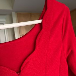 Red Fit and Flare Anthro Dress